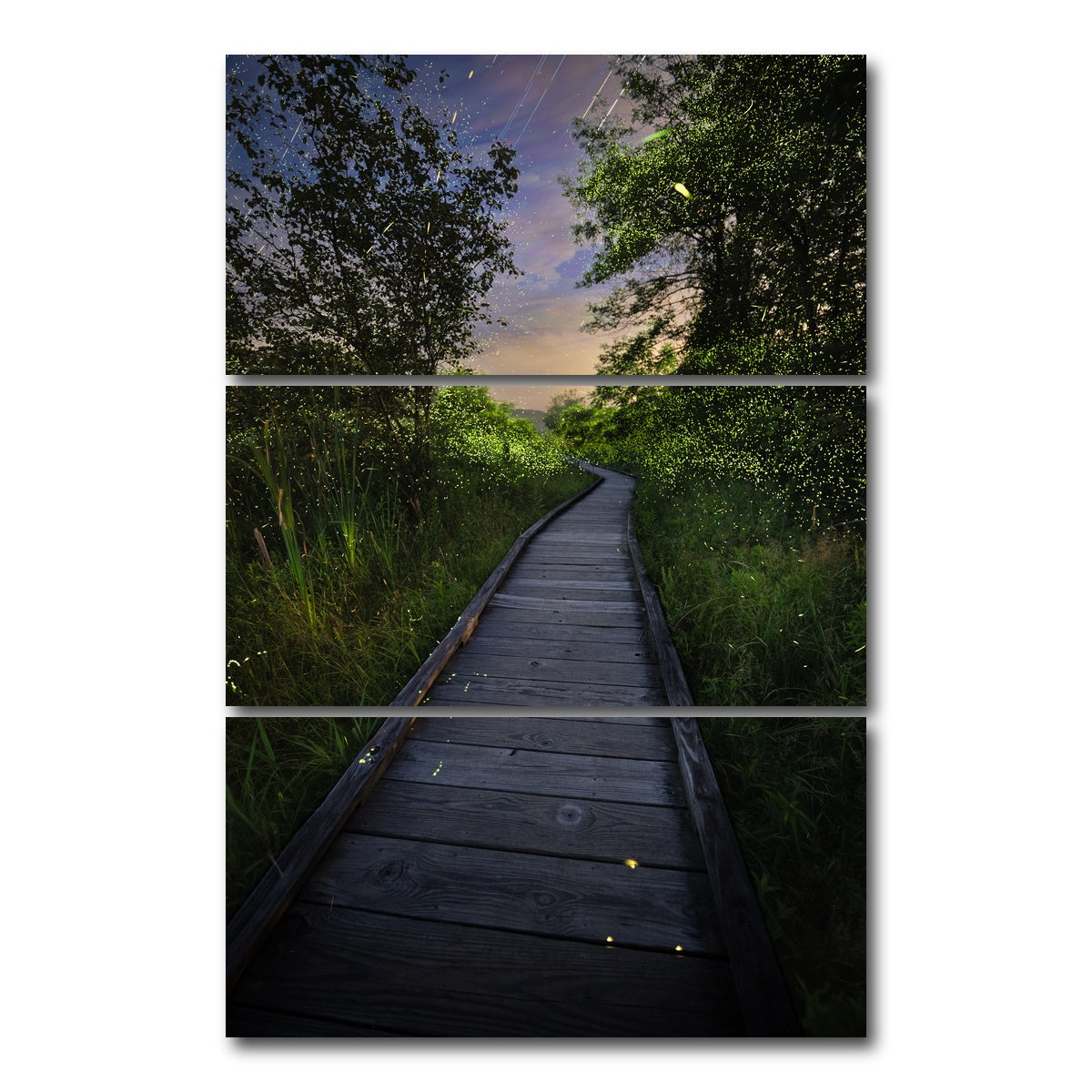 AUTO-MOCKUP WHITE | And the Fireflies WInk and Glow | 3 Piece | Gallery Wrap Canvas | group=12x24_stacked