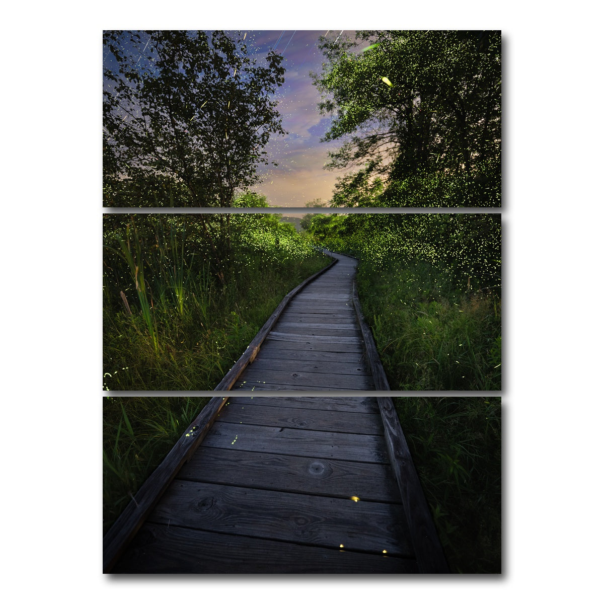 AUTO-MOCKUP WHITE | And the Fireflies WInk and Glow | 3 Piece | Gallery Wrap Canvas | group=8x18_stacked