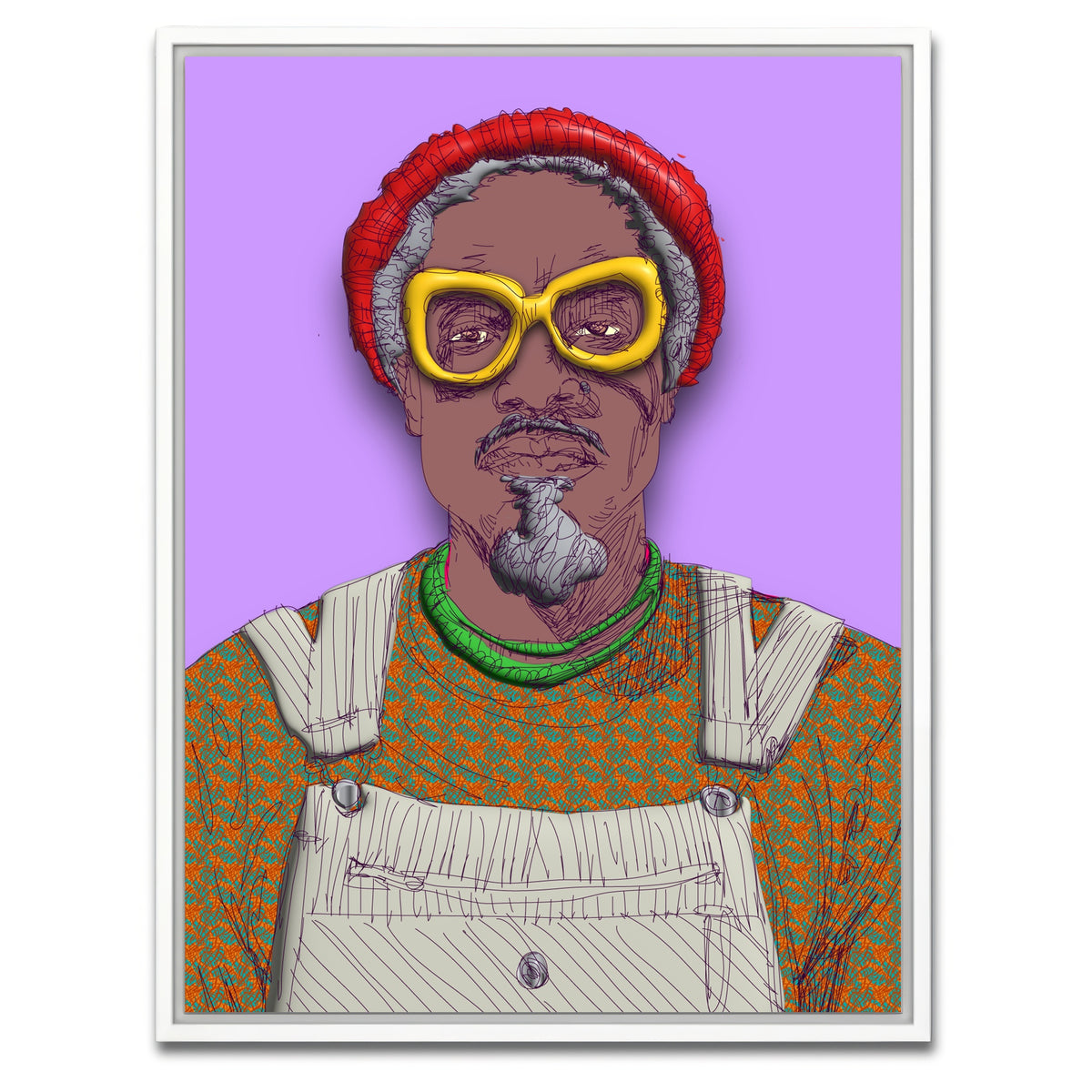 AUTO-MOCKUP WHITE | Andre 3000 | 1 Piece | White Framed Canvas | group=3x4