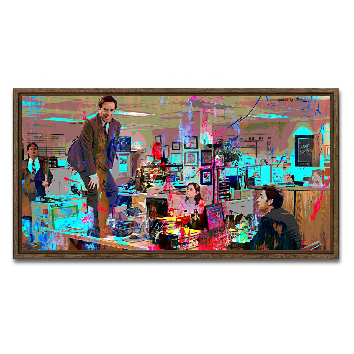 AUTO-MOCKUP WHITE | Andy - The Office | 1 Piece | Walnut Framed Canvas | group=2x1