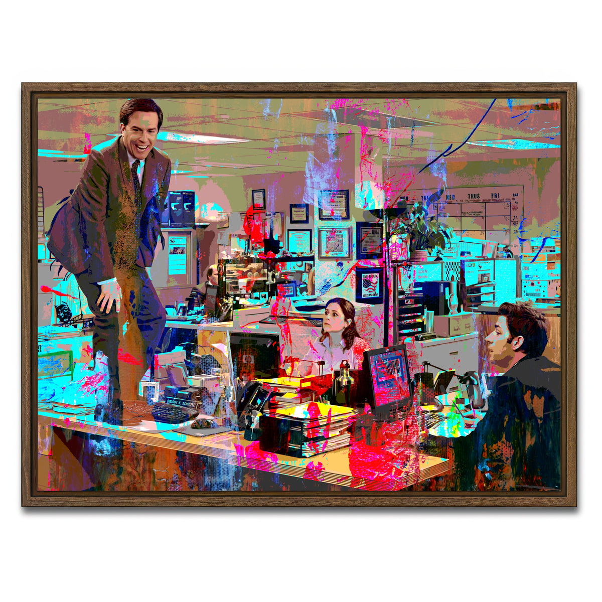 AUTO-MOCKUP WHITE | Andy - The Office | 1 Piece | Walnut Framed Canvas | group=4x3