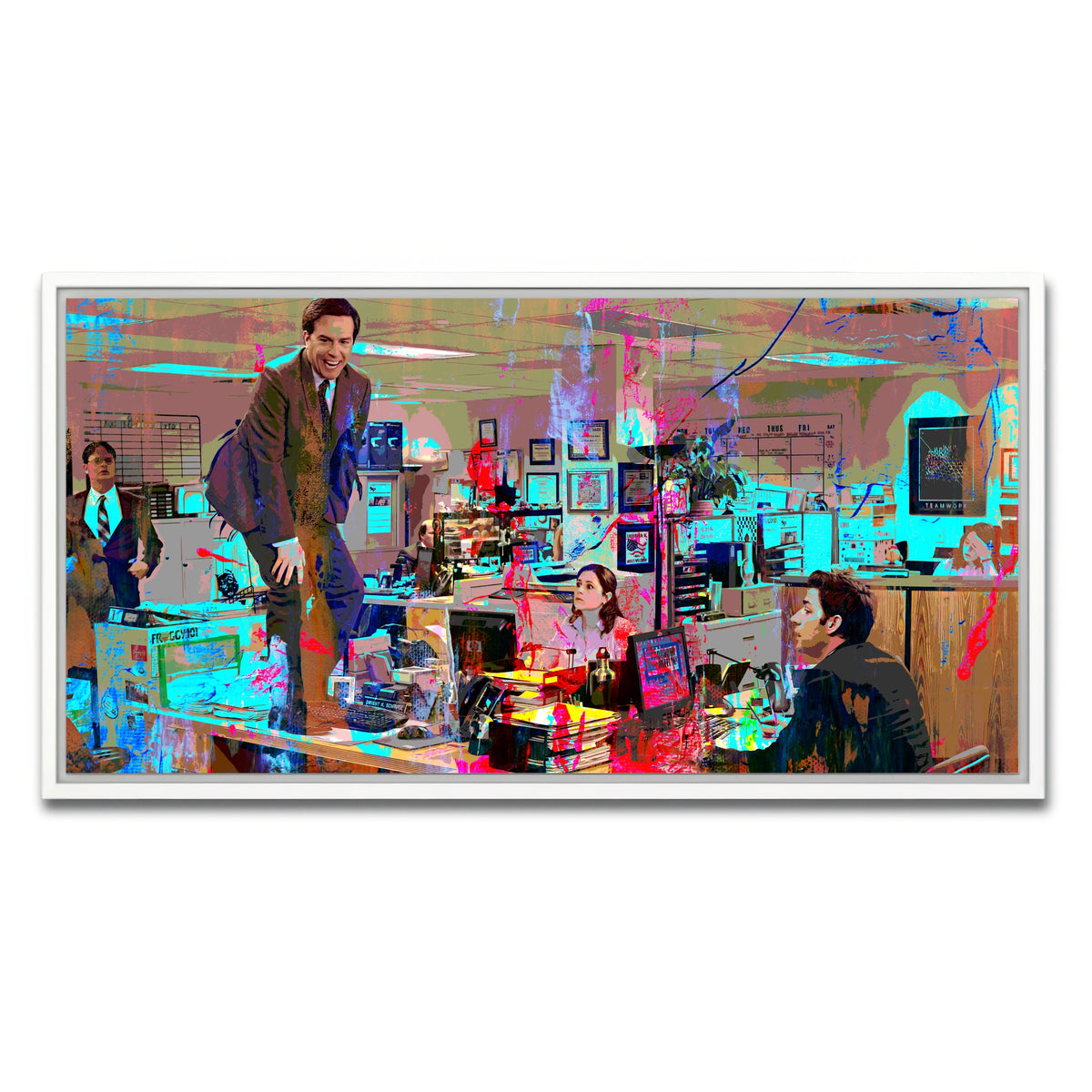 AUTO-MOCKUP WHITE | Andy - The Office | 1 Piece | White Framed Canvas | group=2x1