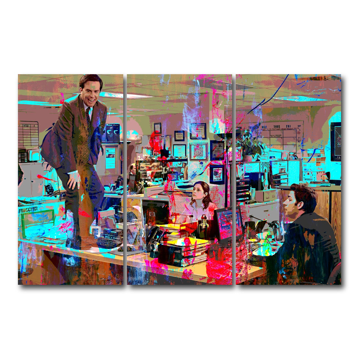 AUTO-MOCKUP WHITE | Andy - The Office | 3 Piece | Gallery Wrap Canvas | group=12x24