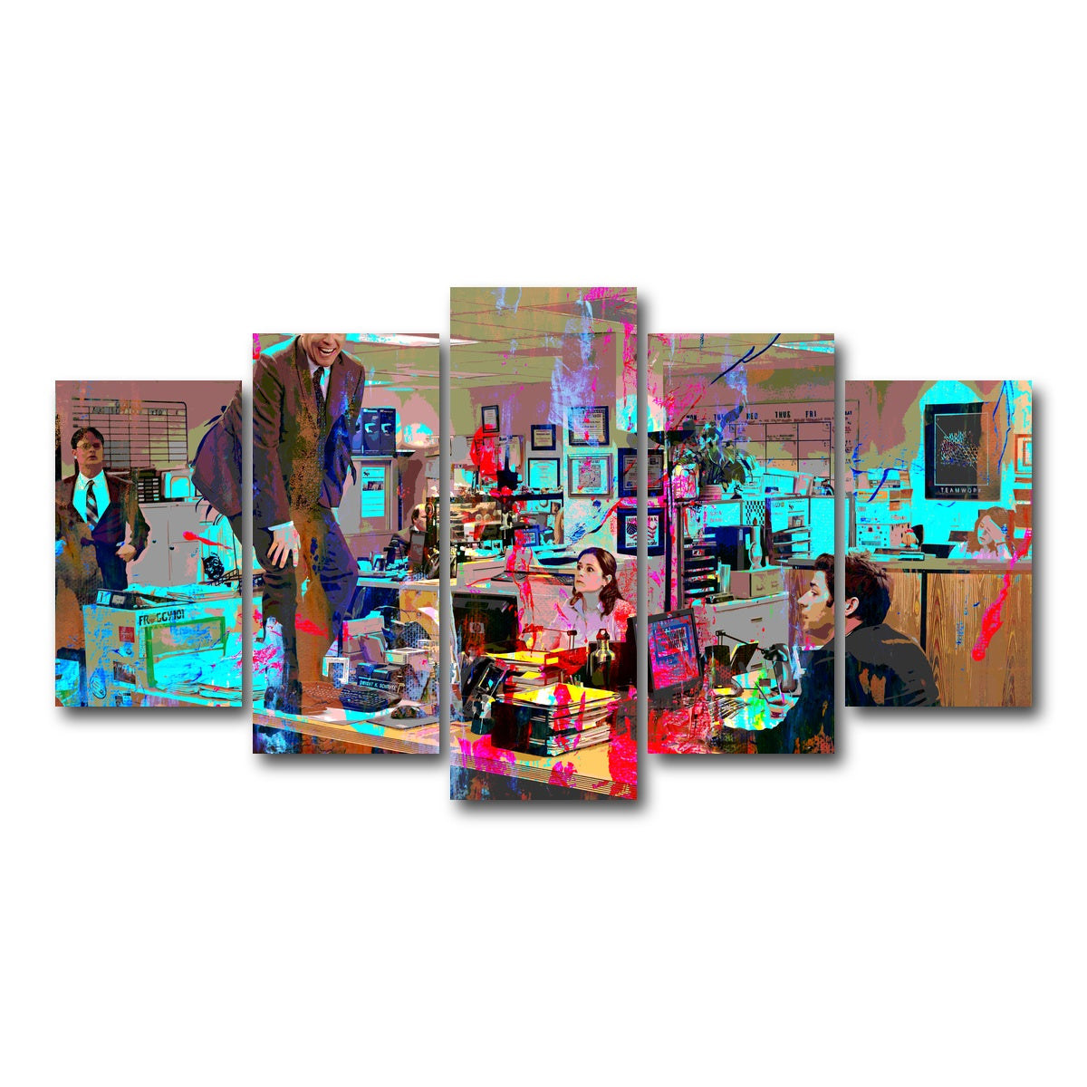 AUTO-MOCKUP WHITE | Andy - The Office | 5 Piece | Gallery Wrap Canvas | group=5_normal