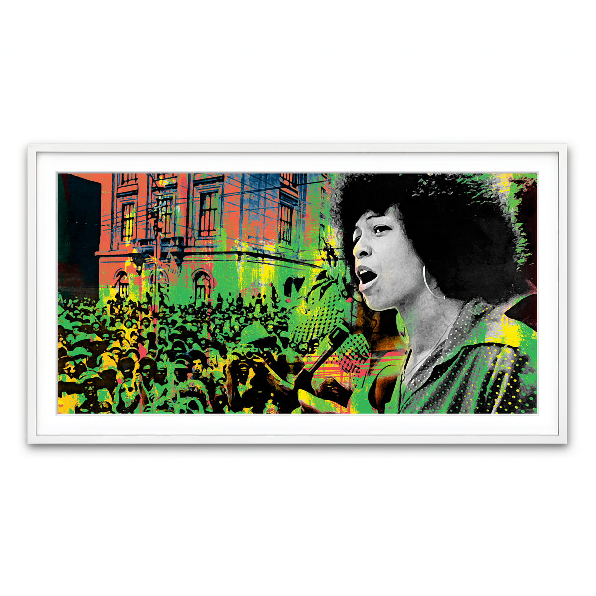 Framed Print 2x1 White