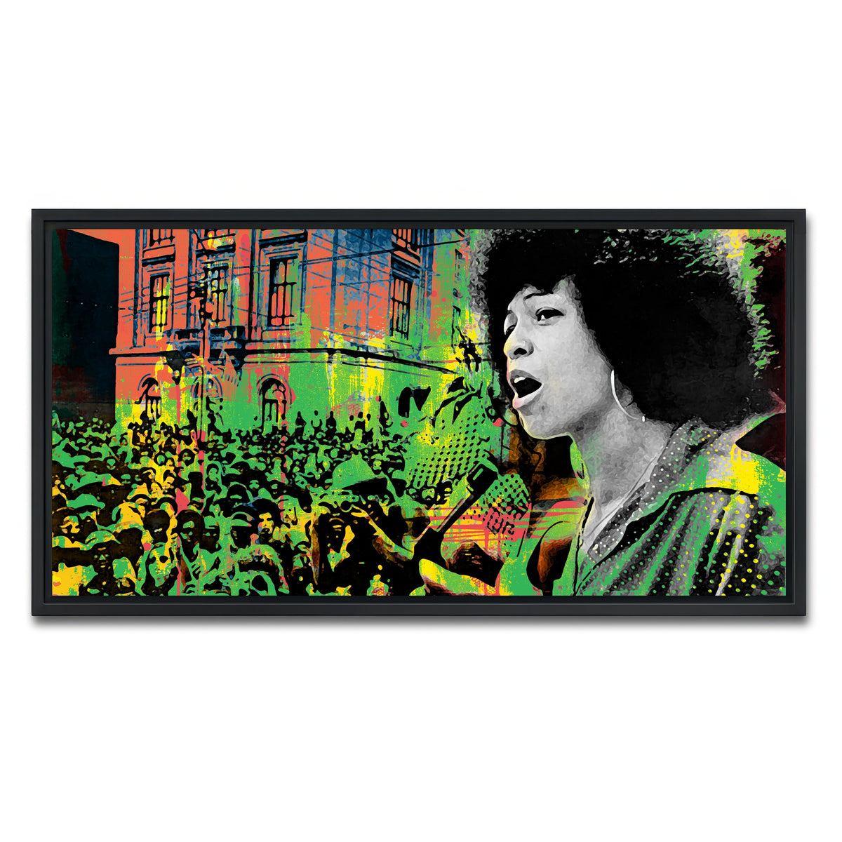 AUTO-MOCKUP WHITE | Angela Davis | 1 Piece | Black Framed Canvas | group=2x1