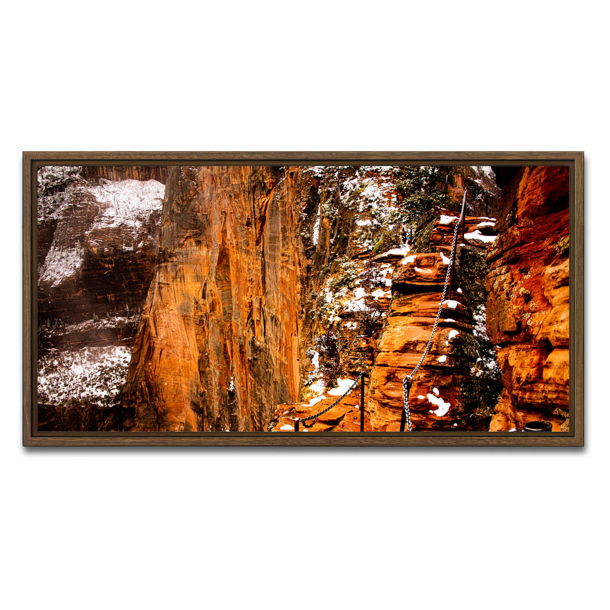AUTO-MOCKUP WHITE | Angels Landing Trail | 1 Piece | Walnut Framed Canvas | group=2x1