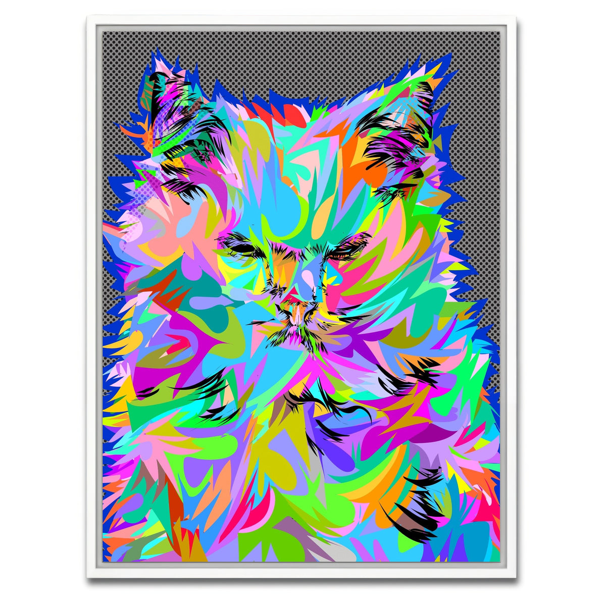 AUTO-MOCKUP WHITE | Angry Cat | 1 Piece | White Framed Canvas | group=3x4