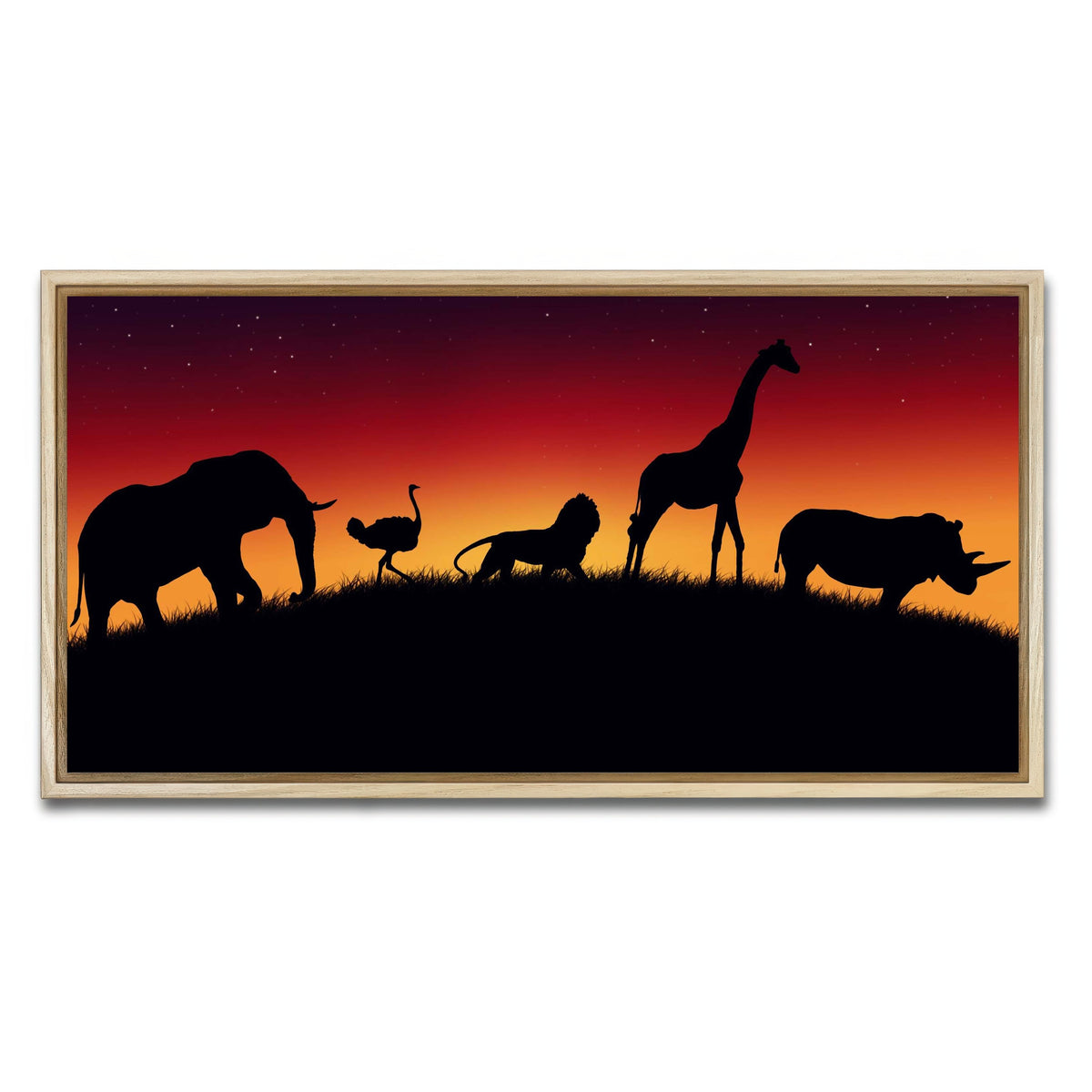 AUTO-MOCKUP WHITE | Animals of Africa | 1 Piece | Natural Framed Canvas | group=2x1
