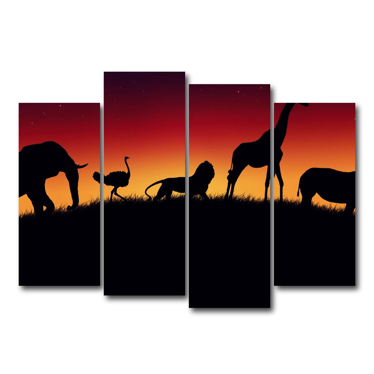 AUTO-MOCKUP WHITE | Animals of Africa | 4 Piece | Gallery Wrap Canvas | group=4_normal