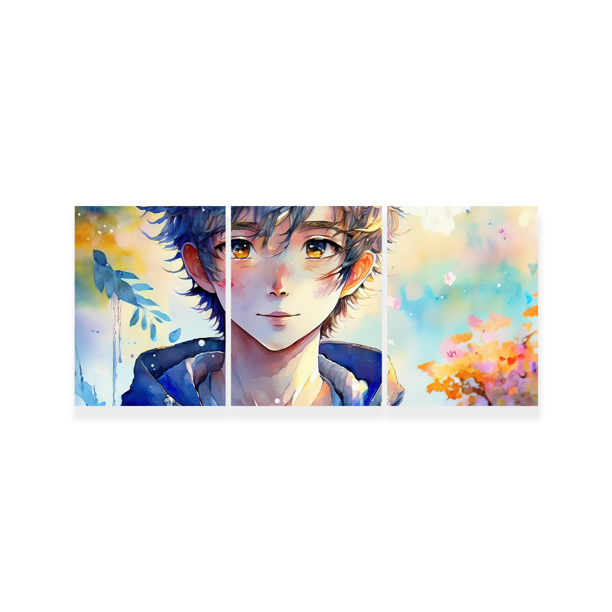 Anime Boy Watercolor Wall Art