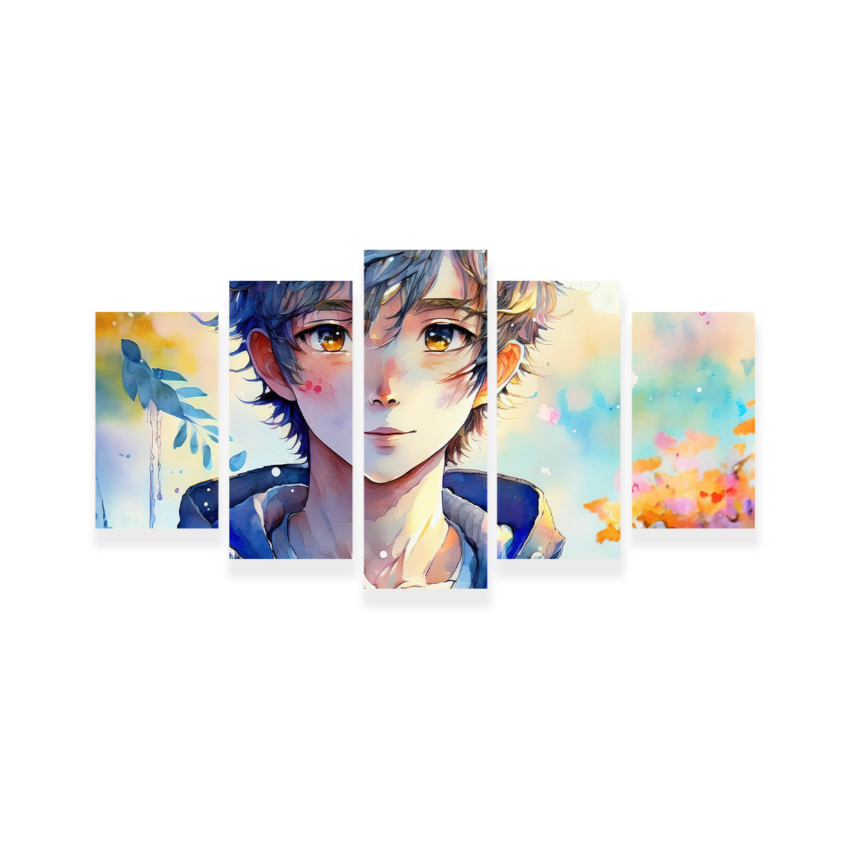 Anime Boy Watercolor Wall Art