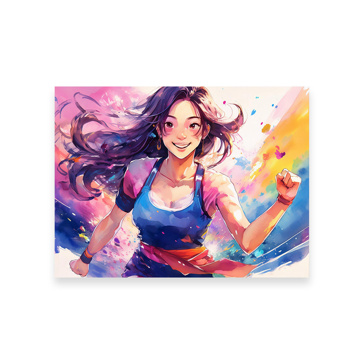 Anime Girl In Action Wall Art