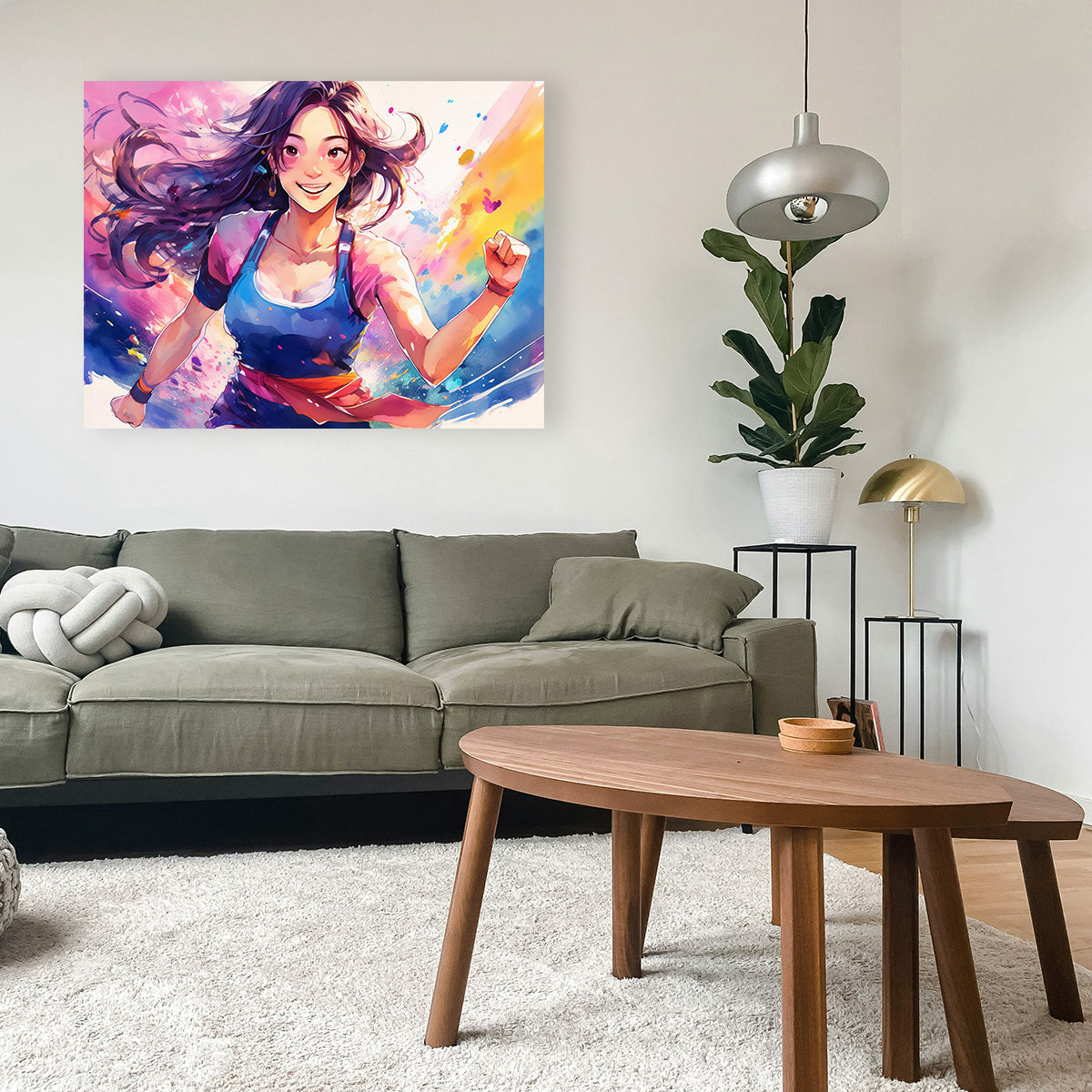 Anime Girl In Action Wall Art