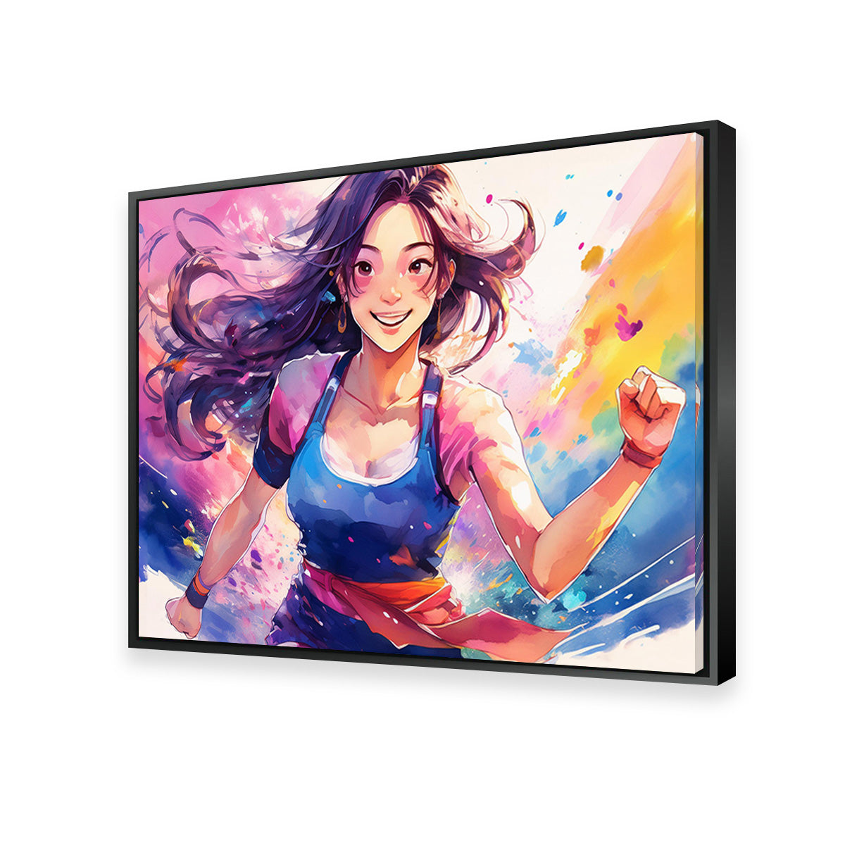 Anime Girl In Action Wall Art