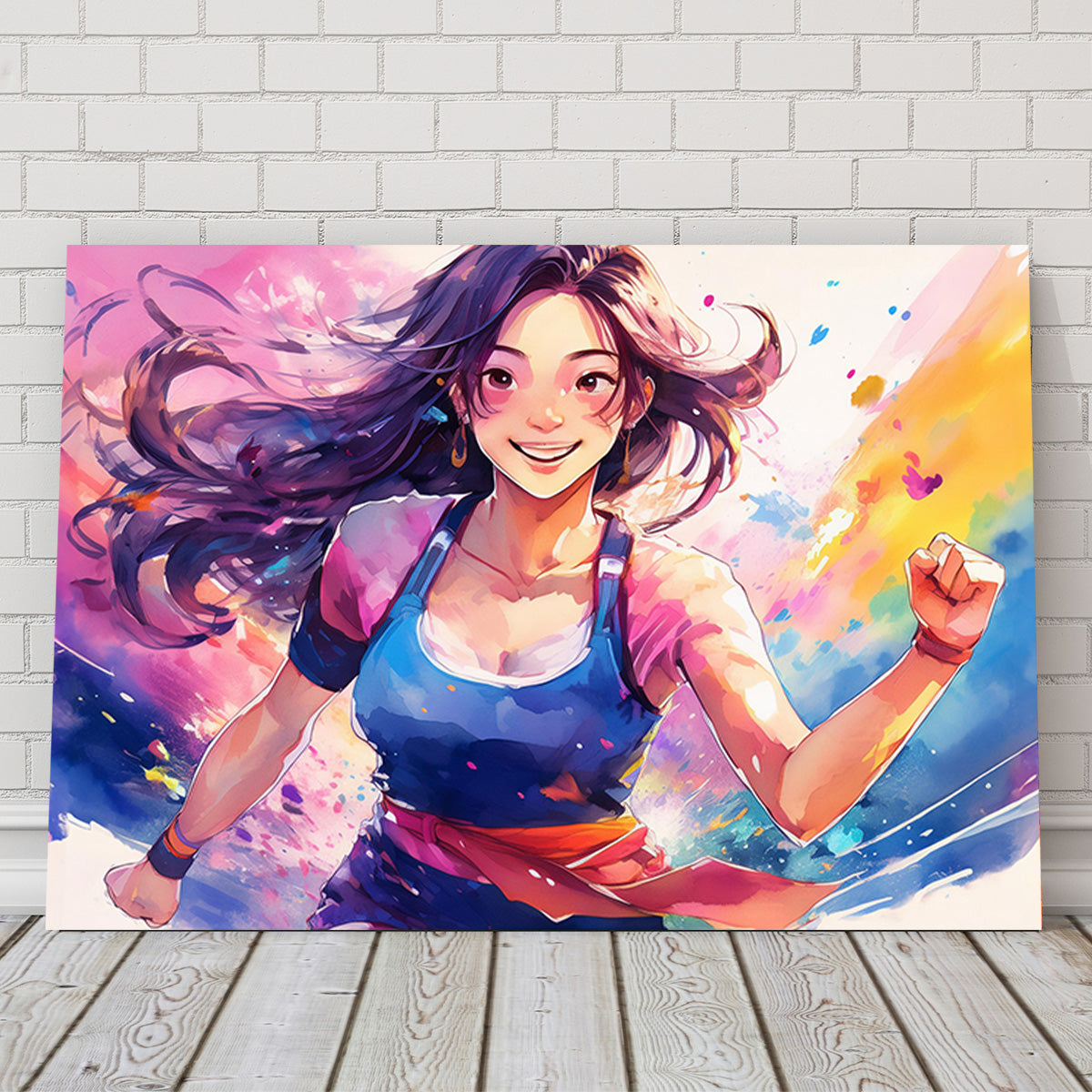 Anime Girl In Action Wall Art