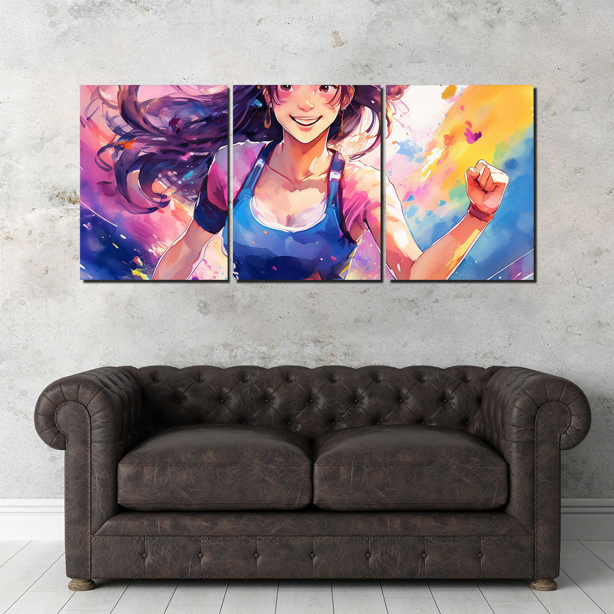 Anime Girl In Action Wall Art