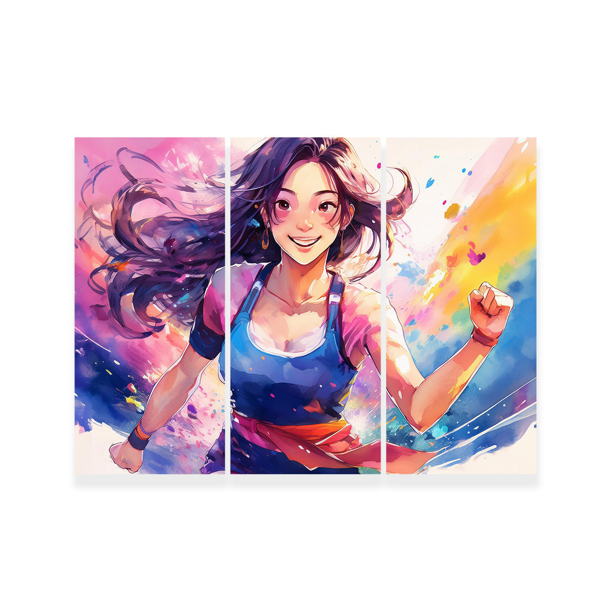 Anime Girl In Action Wall Art