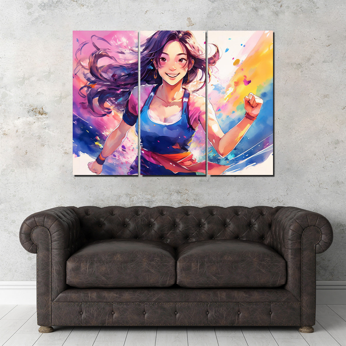 Anime Girl In Action Wall Art