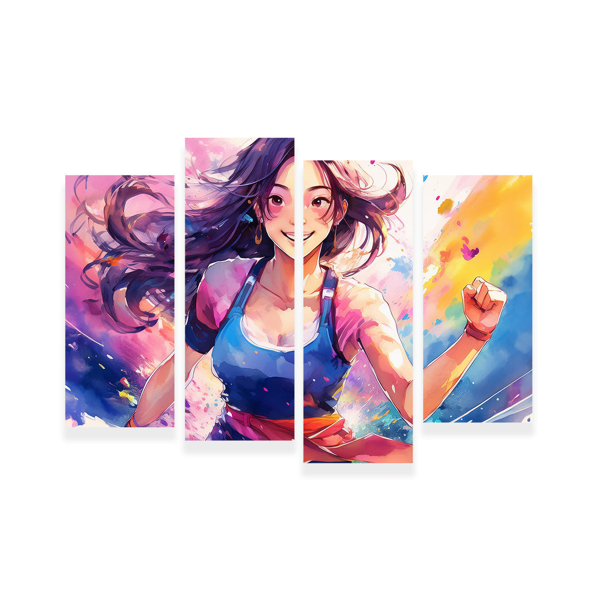 Anime Girl In Action Wall Art