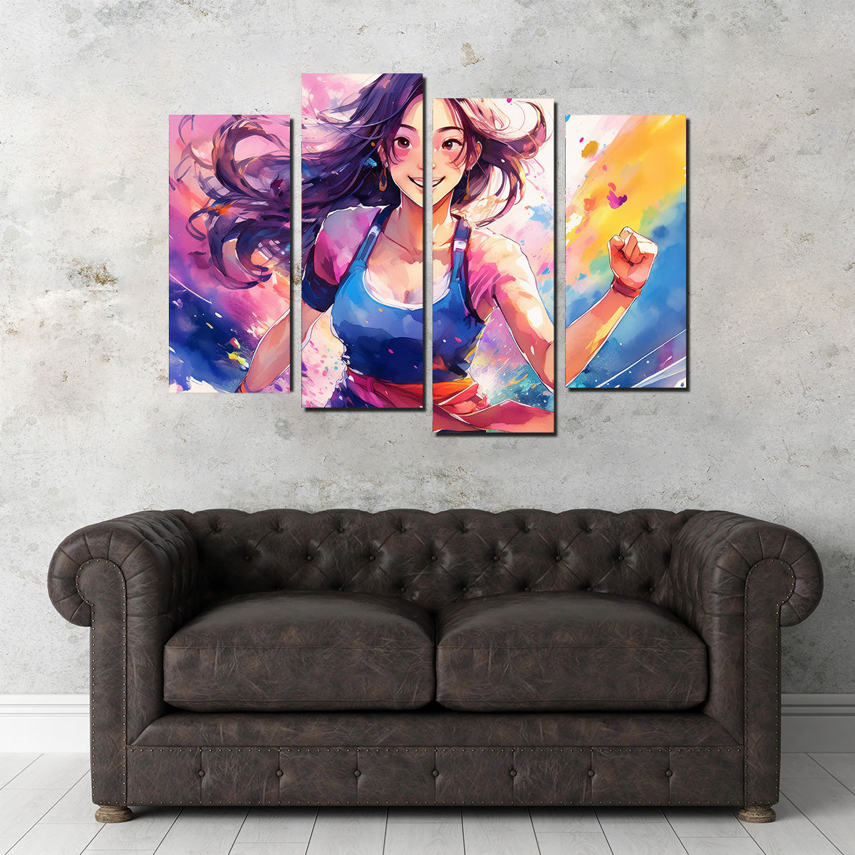 Anime Girl In Action Wall Art