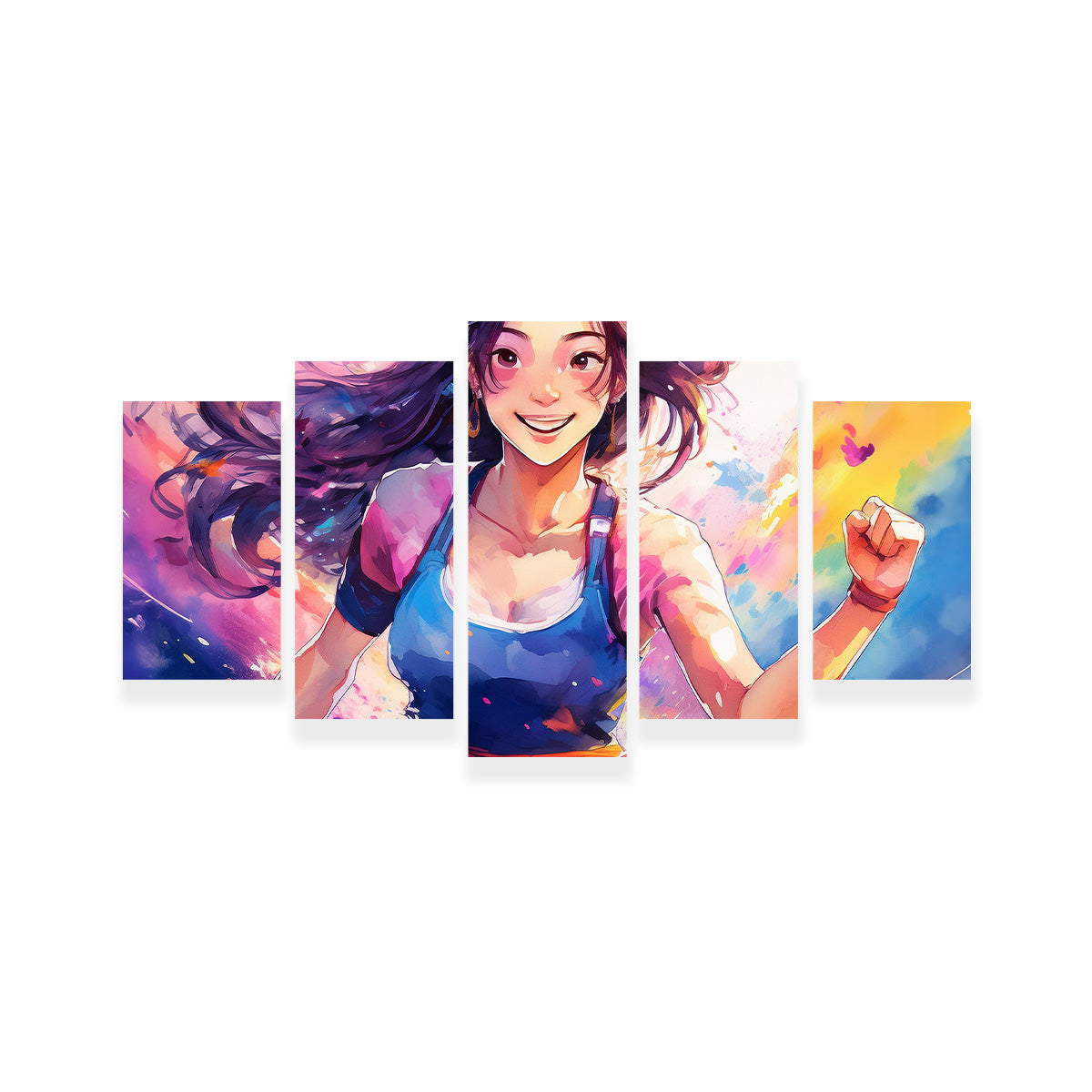 Anime Girl In Action Wall Art
