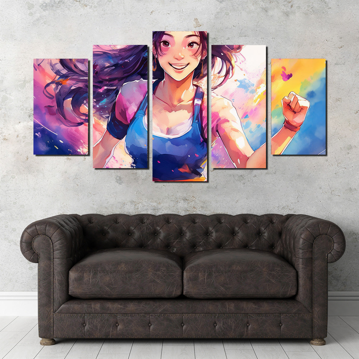 Anime Girl In Action Wall Art