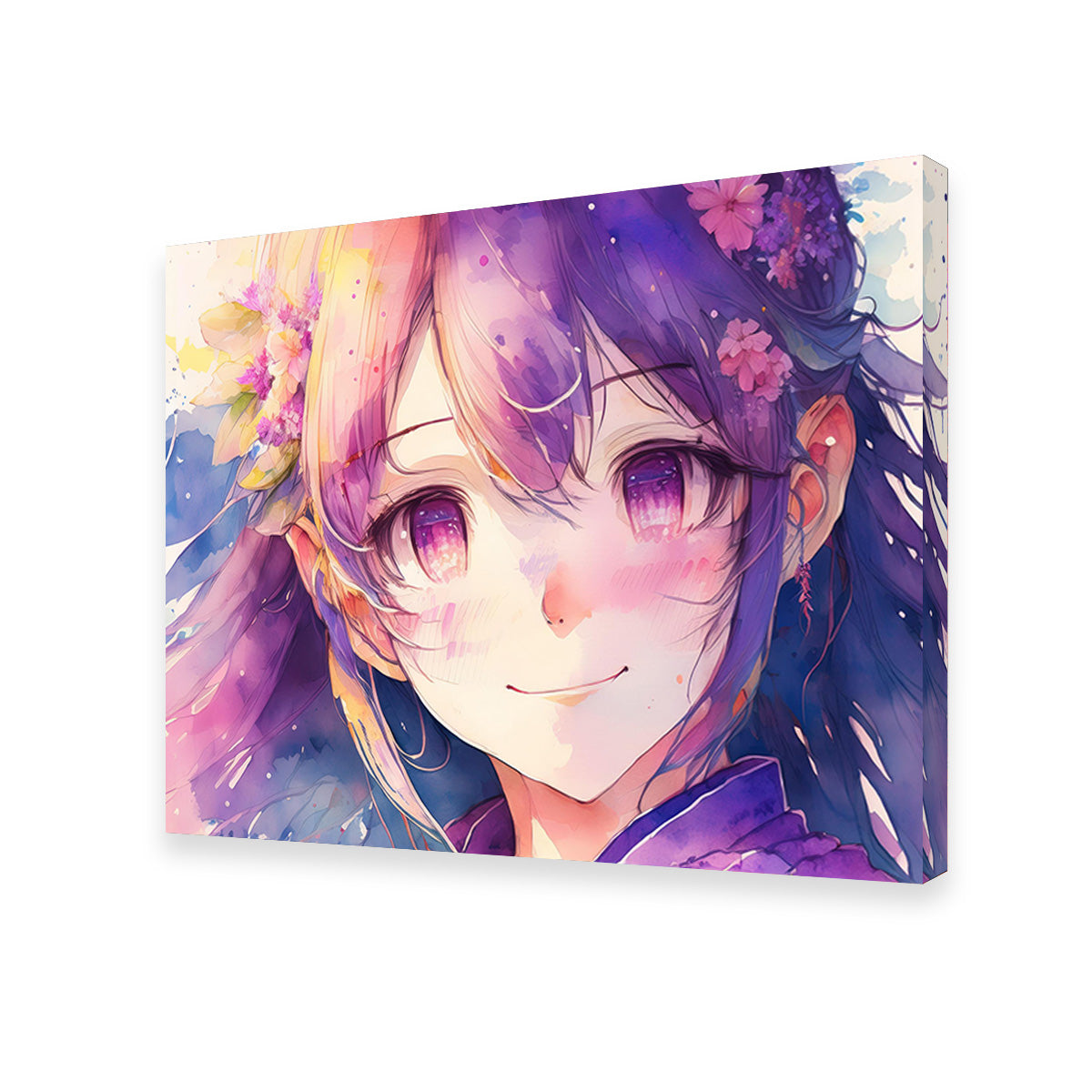 Anime Girl Watercolor Wall Art
