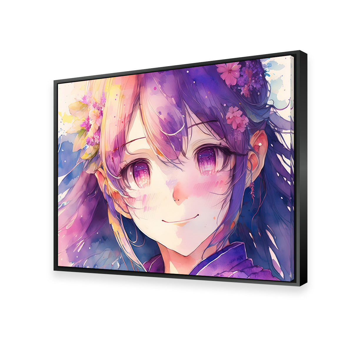 Anime Girl Watercolor Wall Art