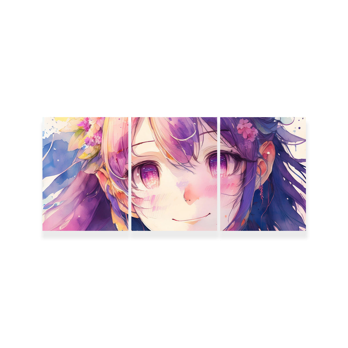 Anime Girl Watercolor Wall Art