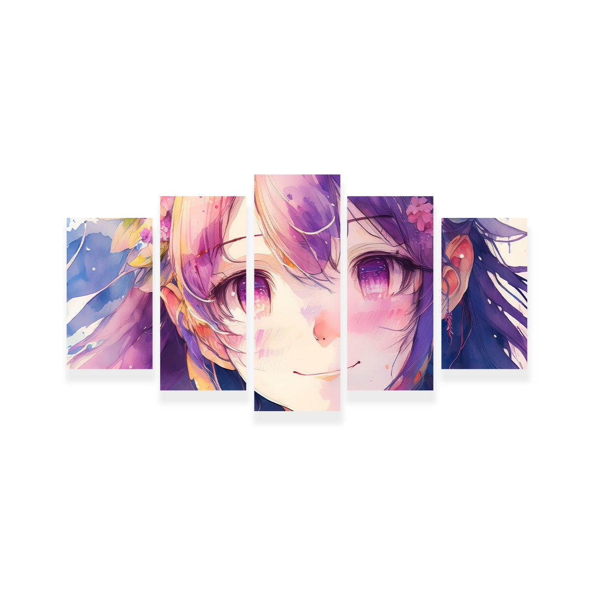 Anime Girl Watercolor Wall Art