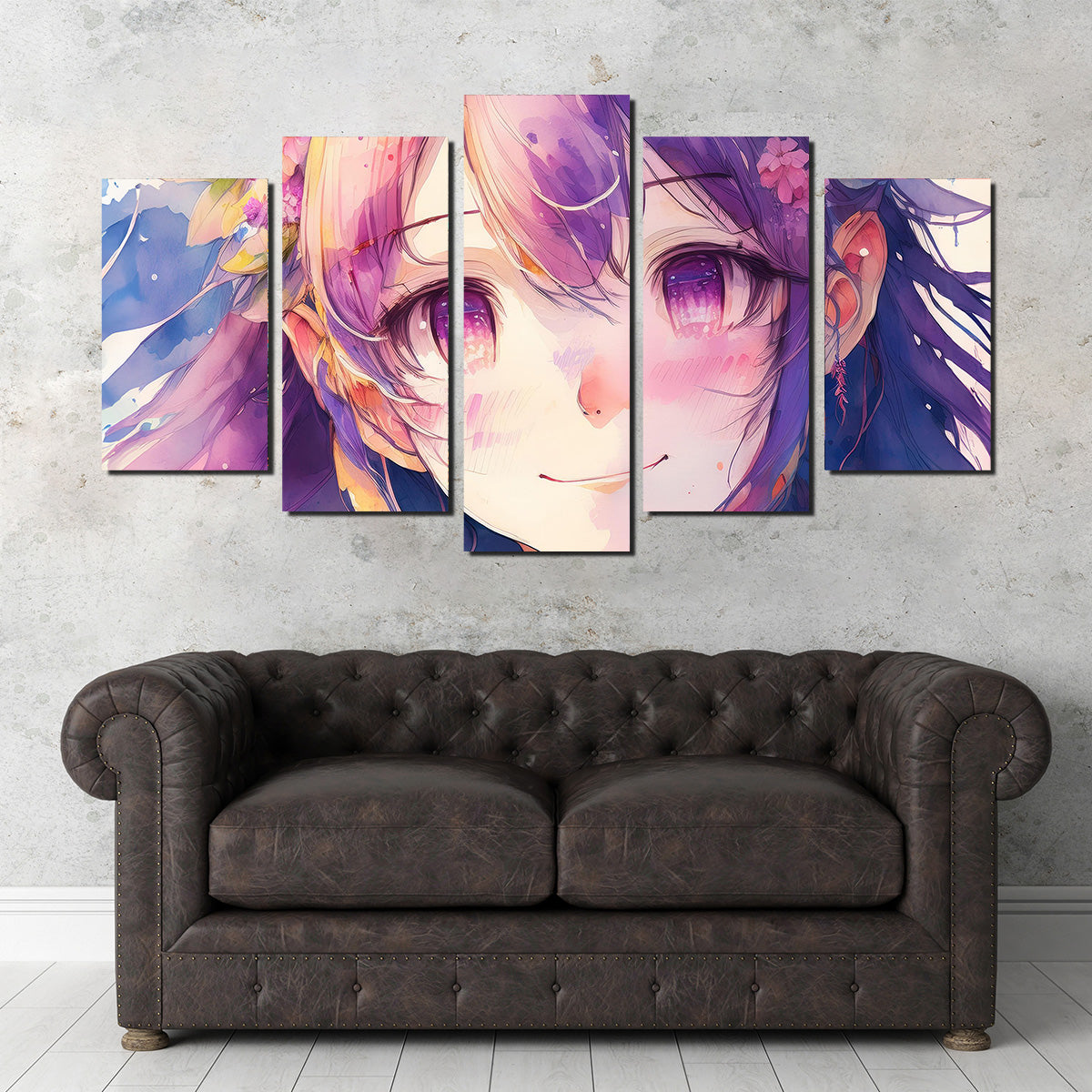 Anime Girl Watercolor Wall Art
