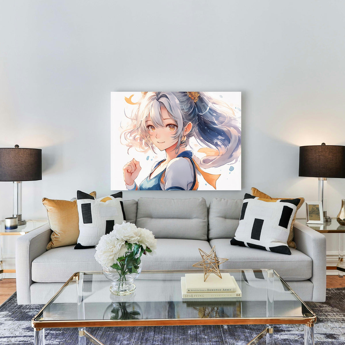 Anime Girl White Wall Art