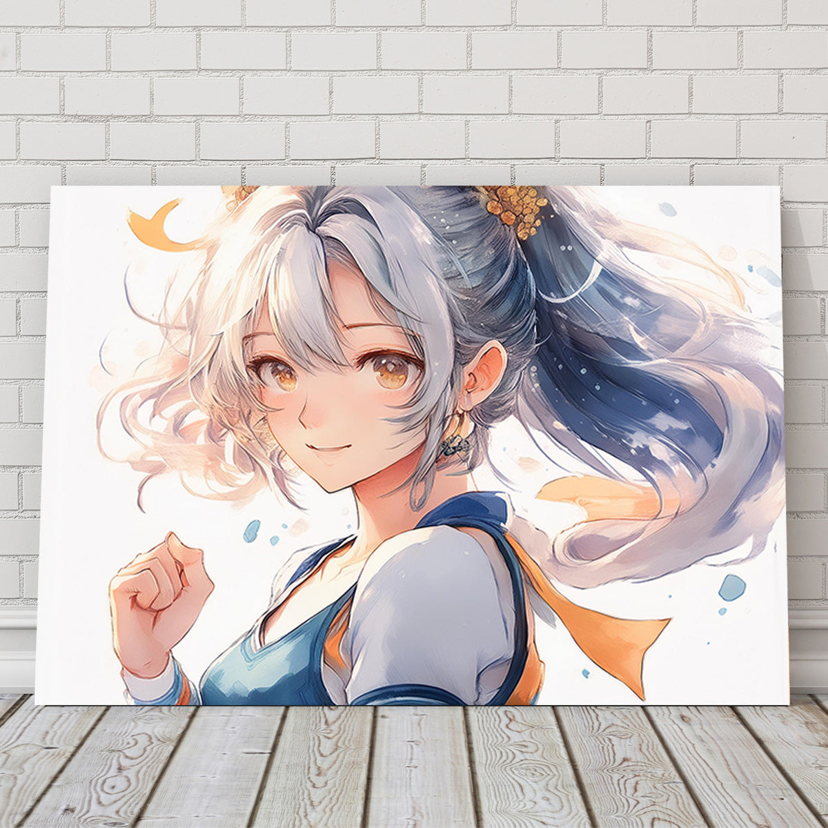 Anime Girl White Wall Art