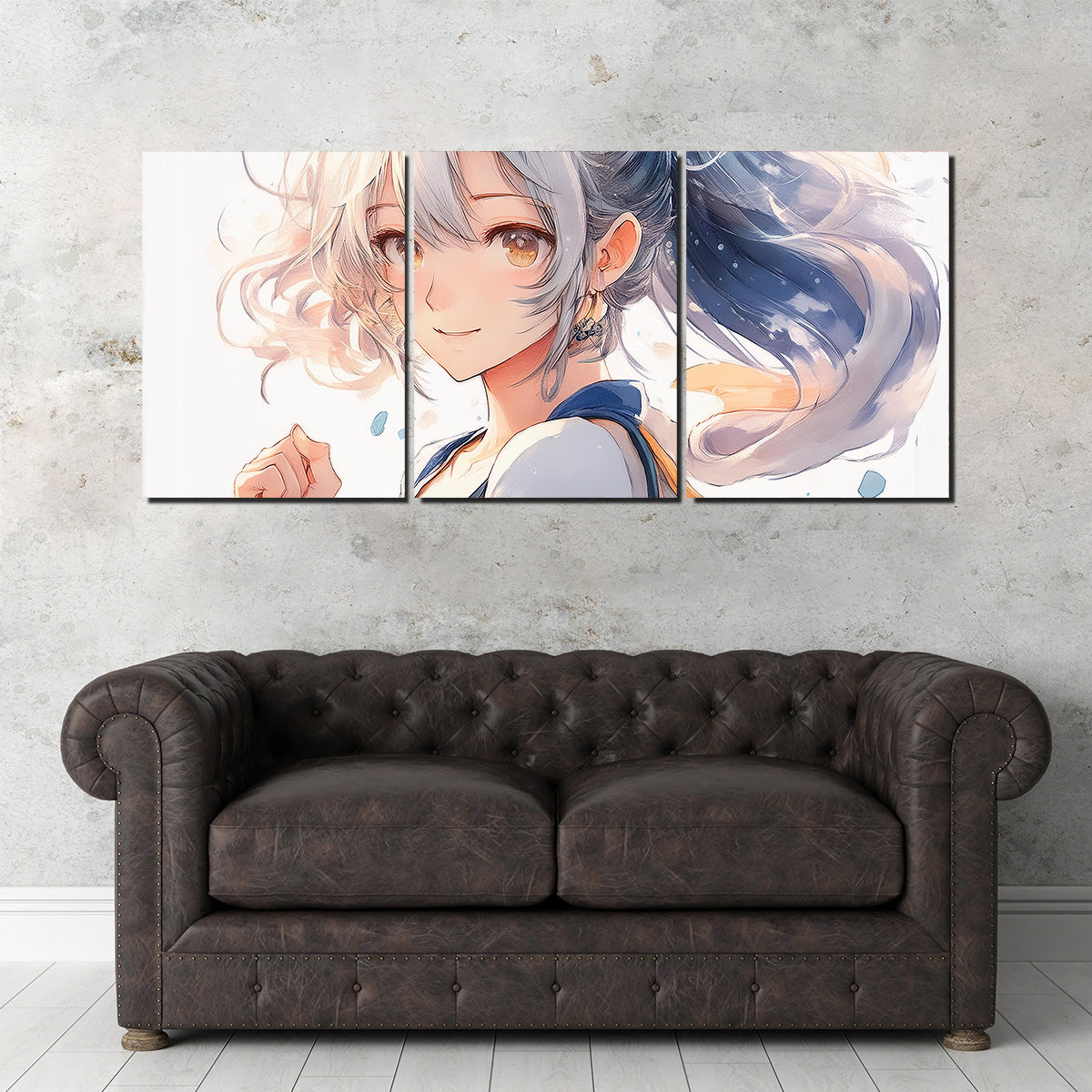 Anime Girl White Wall Art