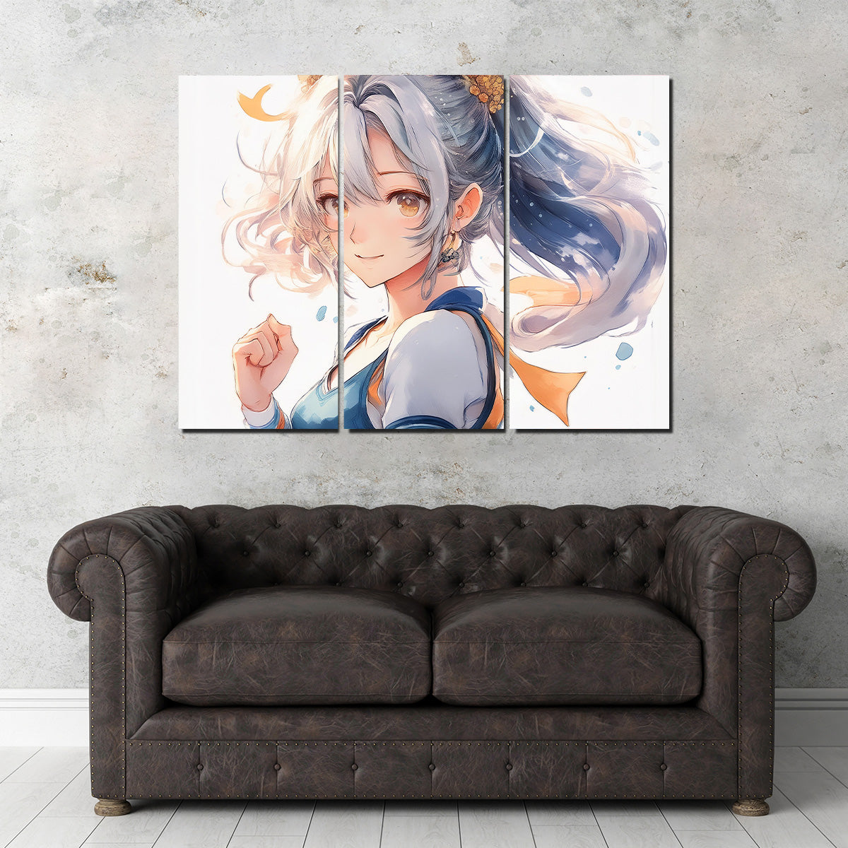 Anime Girl White Wall Art
