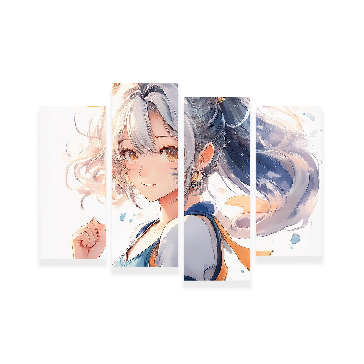 Anime Girl White Wall Art