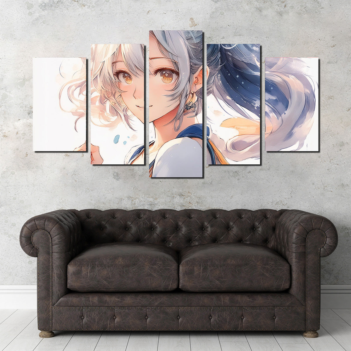 Anime Girl White Wall Art