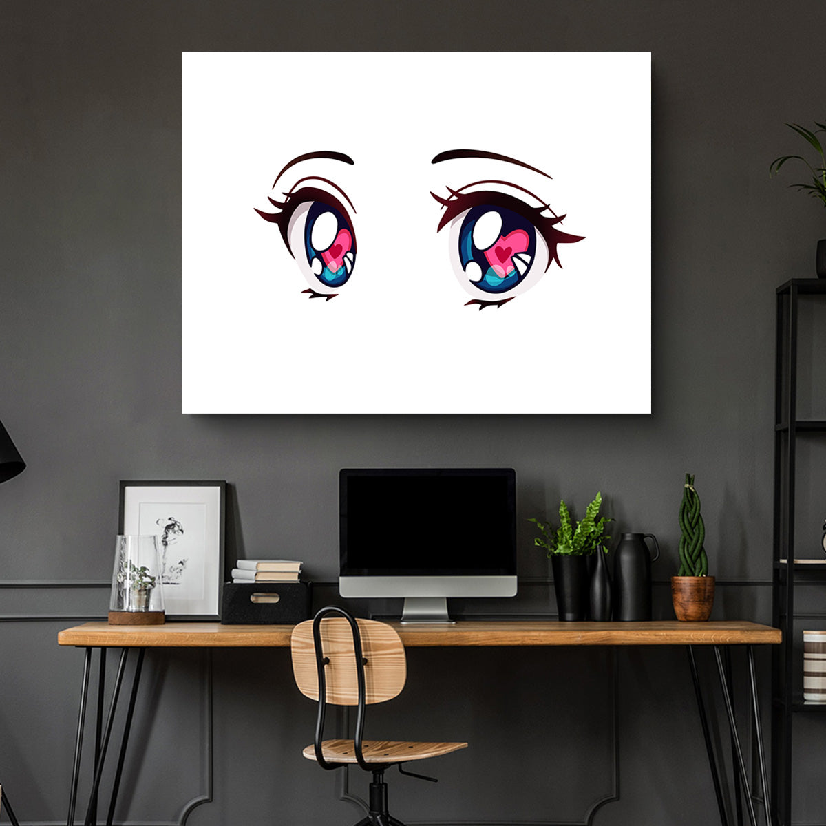 Anime Style Big Blue Eyes Wall Art