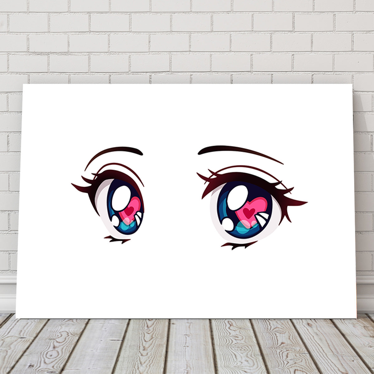 Anime Style Big Blue Eyes Wall Art