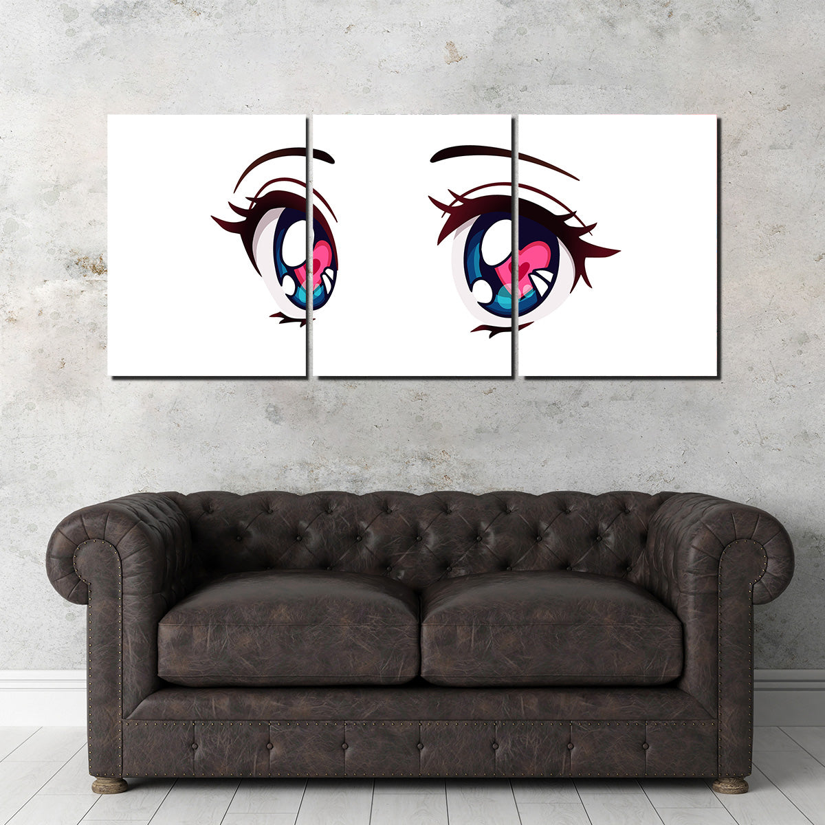 Anime Style Big Blue Eyes Wall Art