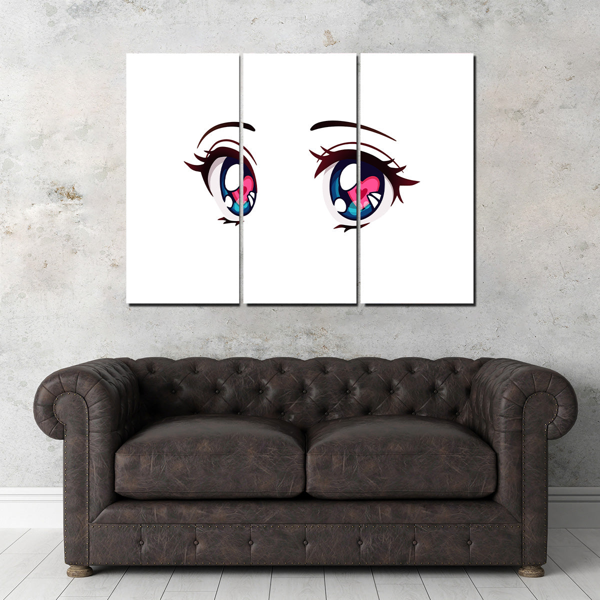 Anime Style Big Blue Eyes Wall Art