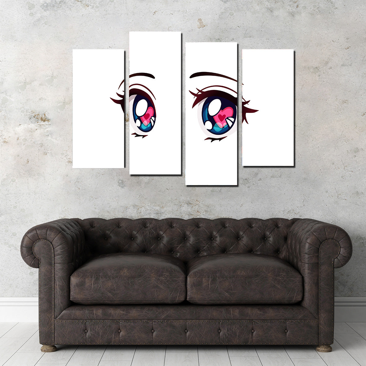 Anime Style Big Blue Eyes Wall Art