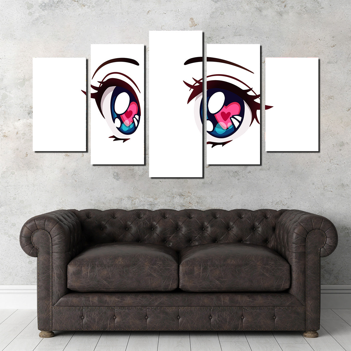 Anime Style Big Blue Eyes Wall Art