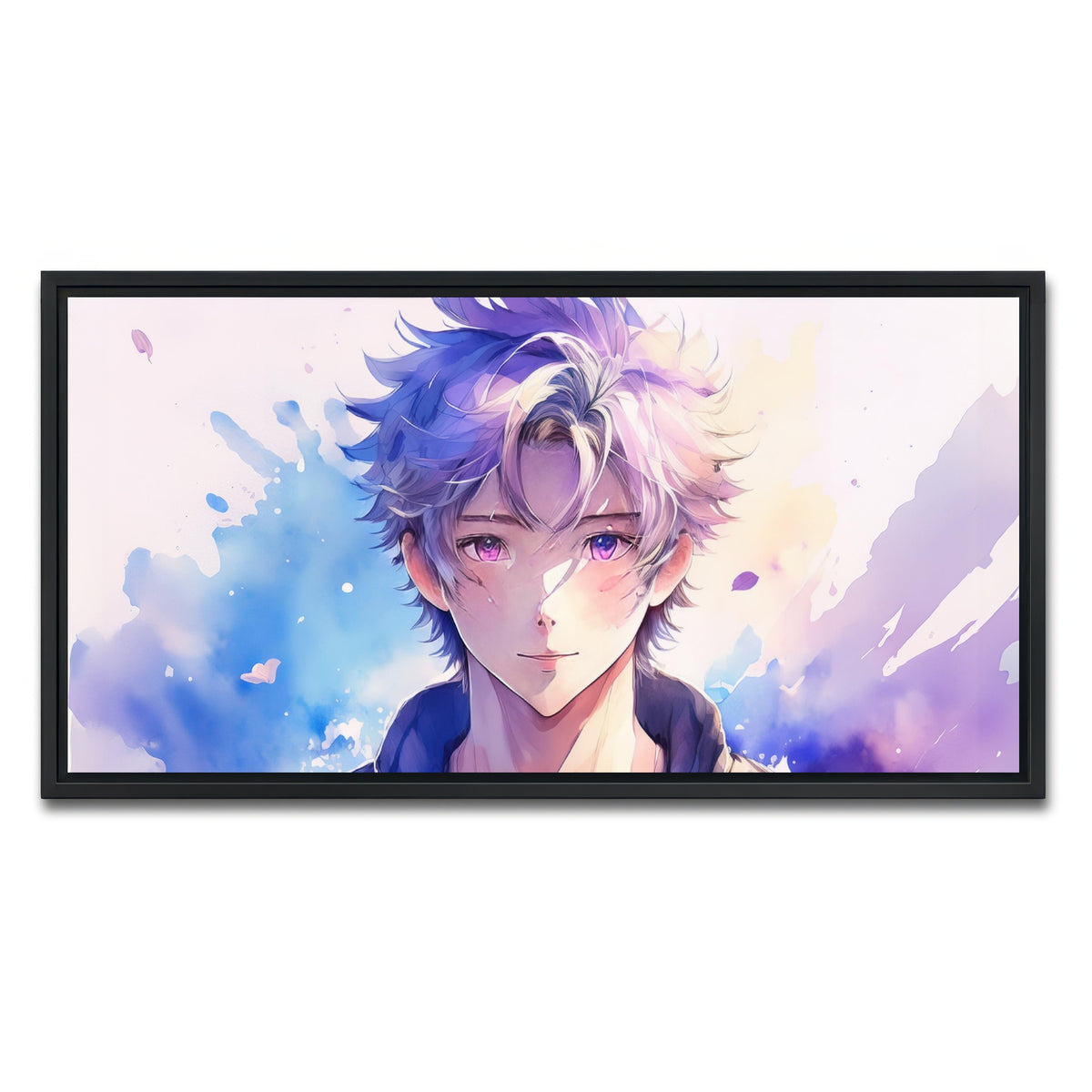 AUTO-MOCKUP WHITE | Anime Boy Abstract | 1 Piece | Black Framed Canvas | group=2x1