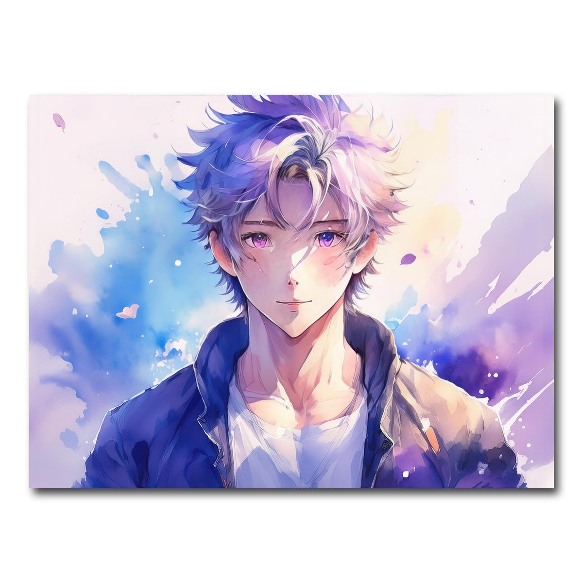 AUTO-MOCKUP WHITE | Anime Boy Abstract | 1 Piece | Gallery Wrap Canvas | group=4x3