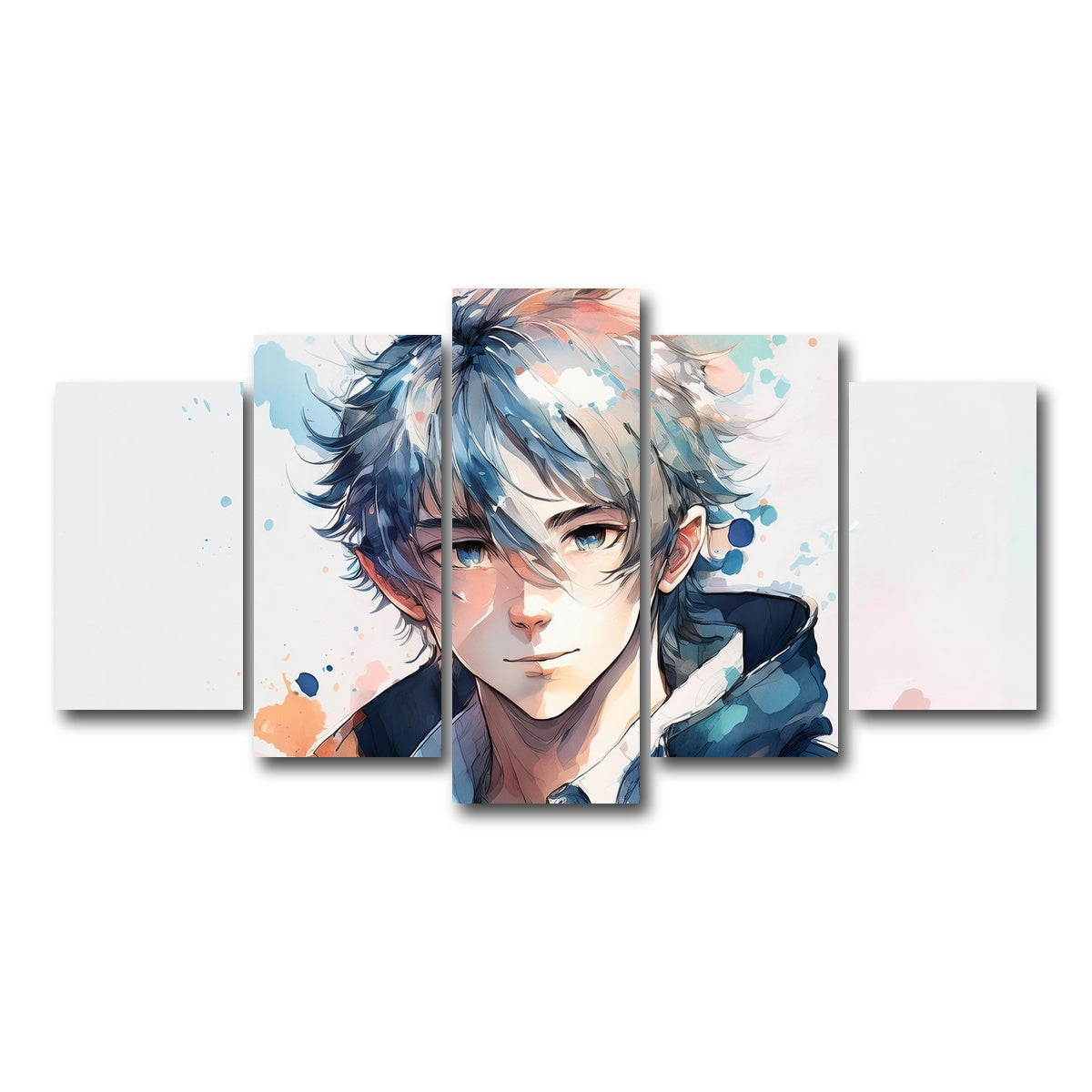 AUTO-MOCKUP WHITE | Anime Boy | 5 Piece | Gallery Wrap Canvas | group=5_normal