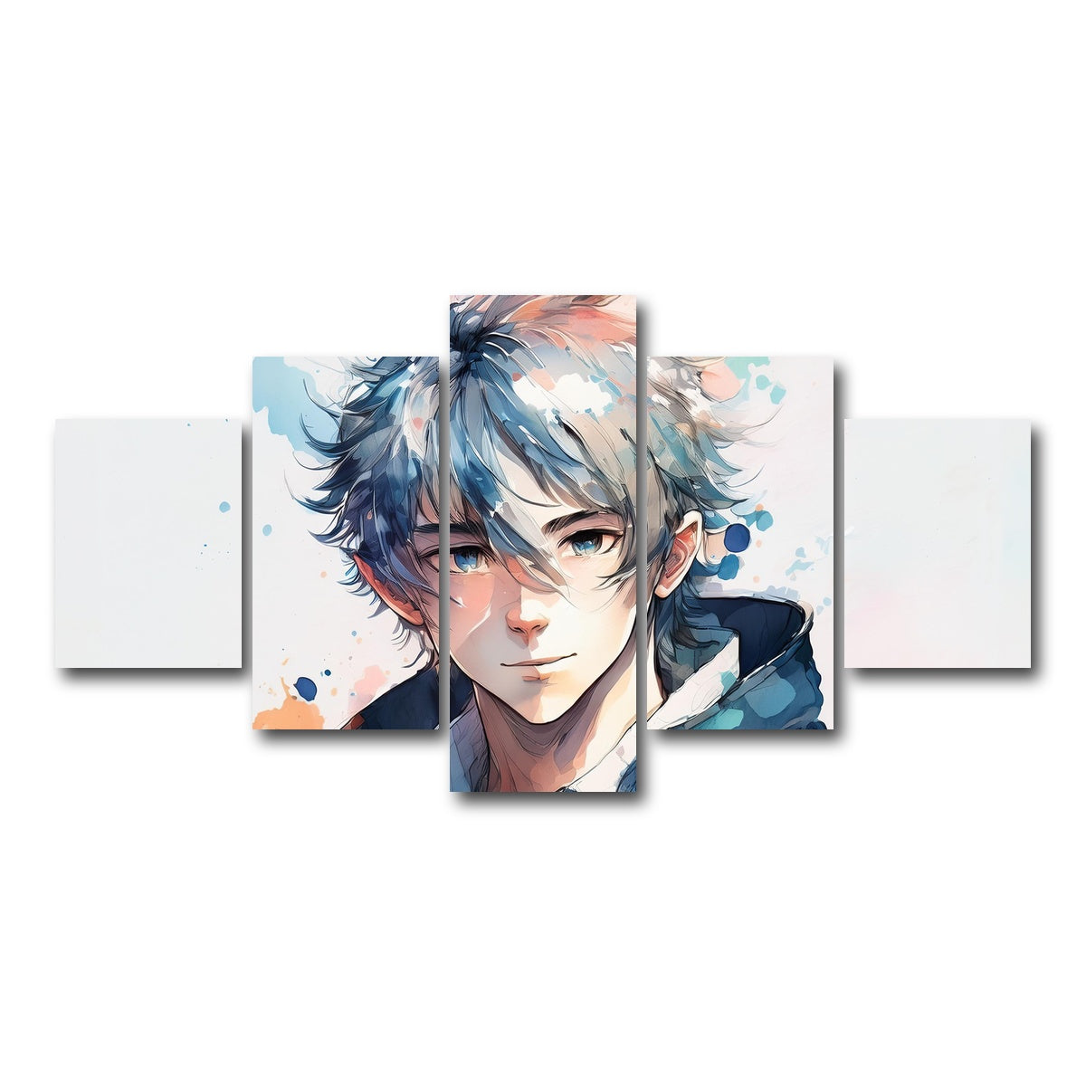 AUTO-MOCKUP WHITE | Anime Boy | 5 Piece | Gallery Wrap Canvas | group=5_short