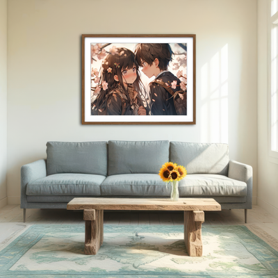 AUTO-MOCKUP ROOM | Anime Couple Wall Art