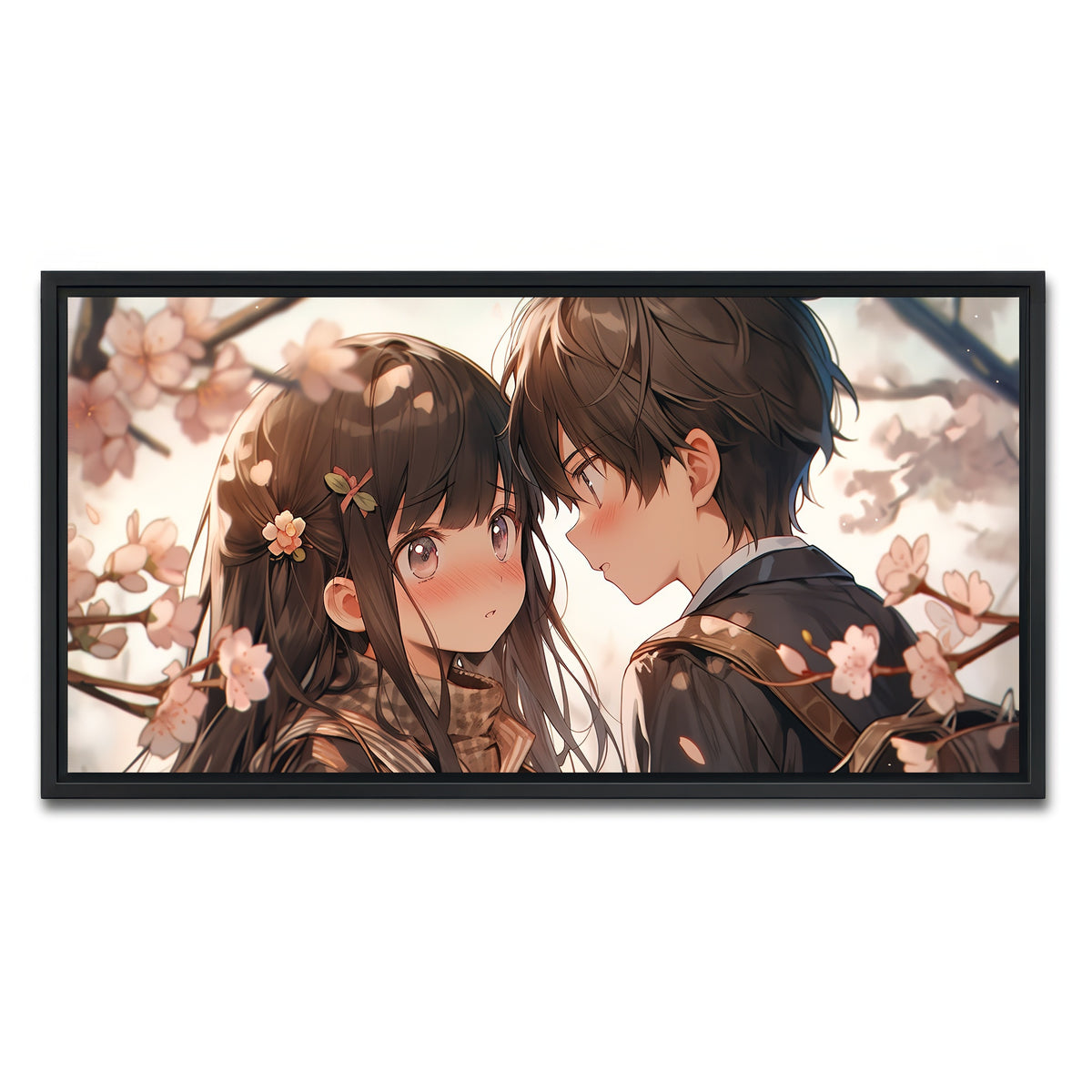 AUTO-MOCKUP WHITE | Anime Couple | 1 Piece | Black Framed Canvas | group=2x1